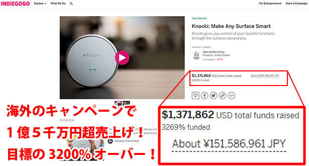 コンコン！とノックするだけで家中が自由自在になるスマートリモコンKnocki」 | GREENFUNDING